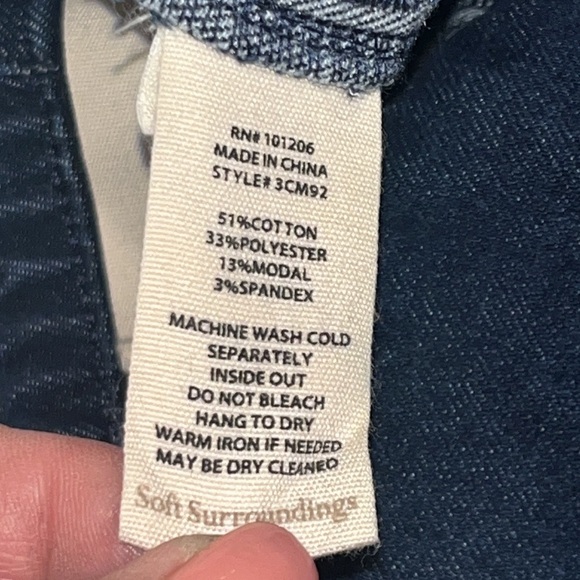 Soft Surroundings Pull-on Jeans Size Small Petite Dark Wash Skinny High Rise - Picture 6 of 9